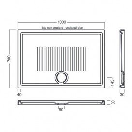 Душевой поддон Hatria LIF H3 100х70 см керамика белый Y1W001