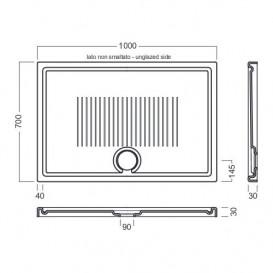 Душевой поддон Hatria LIF H3 100х70 см керамика белый Y1W001