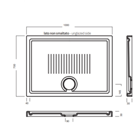 Душовий піддон Hatria Lif H3 100x70 см фаянс білий SBY1W001
