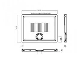 Душевой поддон Hatria LIF H3 90х70 см керамика белый Y1W101