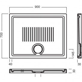 Душовий піддон Hatria LIF H3 Alchemy 90х70 см кераміка білий матовий A0Y1W125