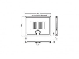 Душовий піддон Hatria LIF.RO showertrays 900x700x60 Y1DP01
