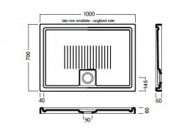 Душовий піддон Hatria LIF.ST 100х70 см білий матовий A0YXMJ25