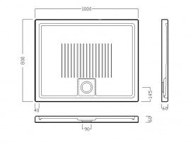 Душовий піддон Hatria LIF.ST 100х80 см антрацит A0YXE708