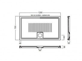 Душовий піддон Hatria LIF.ST 120х70 см антрацит A0YXMI08