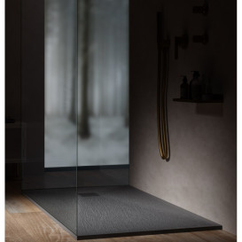 Душевой поддон Hatria Petra H3 Ardesia 120x70 см с сифоном керамика черный матовый PA1200700020T