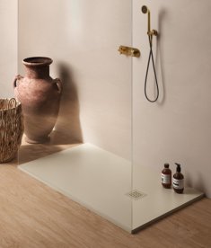 Душевой поддон Hatria Petra H3 Levigato 100x80 см с сифоном керамика айвори PL1000800120T