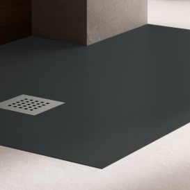 Душевой поддон Hatria Petra H3 Levigato 90x70 см с сифоном керамика черный матовый PL0900700021T