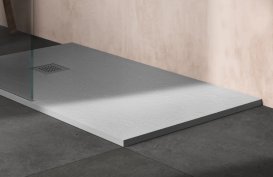 Душевой поддон Hatria Petra H3 Natural 100x80 см с сифоном керамика белый PN1000800010T