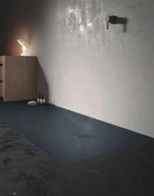 Душевой поддон Hatria Petra H3 Natural 100x80 см с сифоном керамика черный PN10008000210