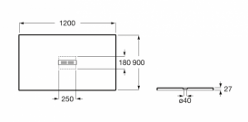 Душовий піддон з штучного каменю Roca Helios 120x90 з трапом і сифоном графіт AP2014B03840120P