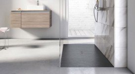 Душовий піддон з штучного каменю Roca Helios 120x90 з трапом і сифоном графіт AP2014B03840120P