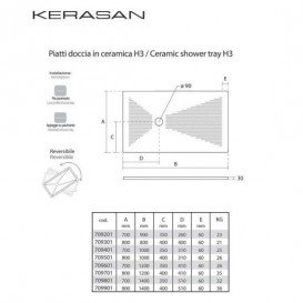 Душовий піддон з кераміки Kerasan Nolita 80х80 см білий 709301