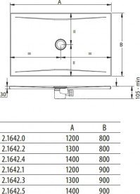 Душевой поддон Jika Cubito Pure 140х90 см сталь чёрный H2164250160001