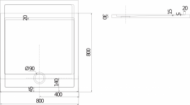 Душевой поддон Jika Padana квадратный 80x80 см мрамор белый H2119310000001