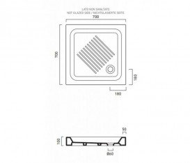 Душовий піддон керамічний Catalano Base 70х70 см білий 1707000