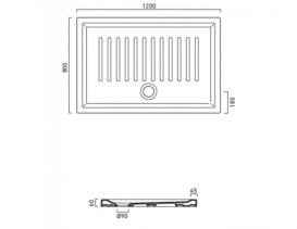 Душевой поддон керамический Catalano Verso 120х70 см белый 170120H600