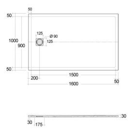 Душовий піддон Kludi Terra 100х160 см композит сіро-бежевий матовий 08DW15O2