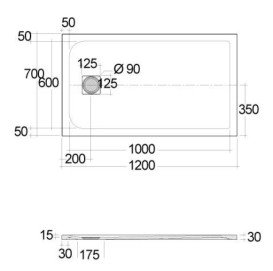 Душовий піддон Kludi Terra 70х120 см композит сіро-бежевий матовий 08DW02O2