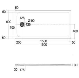 Душовий піддон Kludi Terra 80х160 см композит сіро-бежевий матовий 08DW05O2