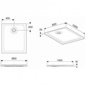 Душевой поддон Koło Nemea 100х80 см акрил белый матовый 550.583.00.1