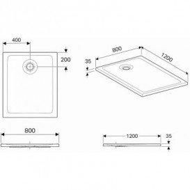 Душевой поддон Koło Nemea 120х80 см акрил белый 550.565.00.1