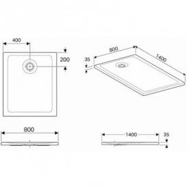 Душевой поддон Koło Nemea 140х80 см акрил белый матовый 550.587.00.1