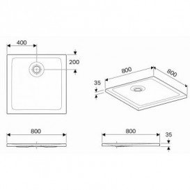 Душевой поддон Koło Nemea 80х80 см акрил белый 550.560.00.1
