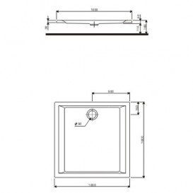 Душевой поддон Kolo Pacyfik 100х100 квадратный белый XBK0710101