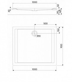 Душевой поддон Kolo Pacyfik 100х90 прямоугольный белый XBP0719101