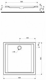 Душовий піддон Kolo Pacyfik 90х90 квадратний білий XBK0790101