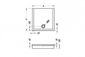 Душевой поддон Kolpa San Boston 100x100 квадратный акрил 992219
