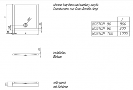 Душовий піддон Kolpa San Boston 90×90 см акрил білий 727490