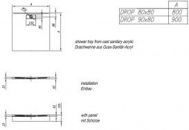 Душовий піддон Kolpa San Drop 80х80 см литий акрил білий 565600