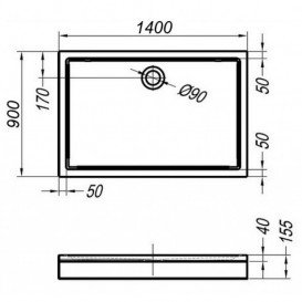 Душевой поддон Kolpa San Flamenco 140x90 прямоугольный акрил белый 533863