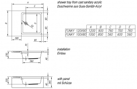 Душевой поддон Kolpa San Funky 120x90 см акрил белый 592960