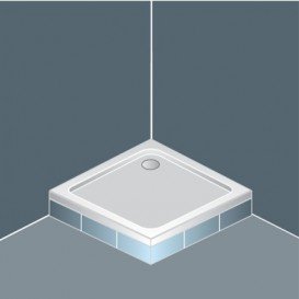 Душовий піддон Kolpa San Hora Stone 100х80 см литий мармур білий 597260