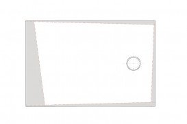 Душовий піддон Kolpa San Limbo 140х90 см вирізаний на замовлення литий мармур білий 518180