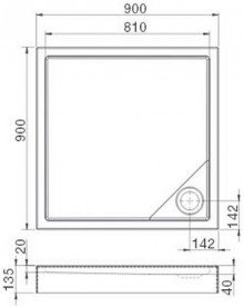 Душовий піддон квадратний Roca Malaga Square Compact 90х90 см акрил білий A276256000