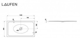 Душевой поддон Laufen Indura 80х140х2,5 см эмалированная сталь с покрытием Antislip антрацит H2150766760401