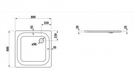 Душевой поддон Laufen Platina 80х80 см эмалированная сталь белый H2150010000401