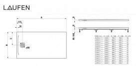 Душовий піддон Laufen Pro 80х130 см композитний матеріал Marbond чорний H2159550800001
