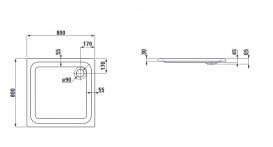 Душовий піддон Laufen Solutions 80х80 см акрил білий H2115010000001