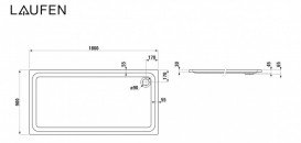 Душевой поддон Laufen Solutions 90х180 см акрил белый H2165080000001