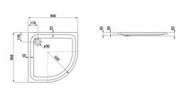Душовий піддон Laufen Solutions 90х90 см акрил білий H2135020000001