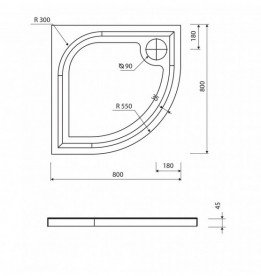 Душевой поддон Marmorin Otero 80х80 см искусственный камень белый 285 080 2xx