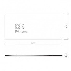 Душовий піддон Marmorin Porto 1800 литий камінь білий P_B_558_02_1800