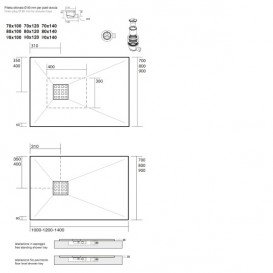 Душевой поддон мраморный Kerasan H2.5 120х90 см белый матовый 705830