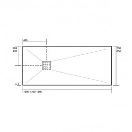 Душовий піддон мармуровий Kerasan H2.5 160х70 см сірий матовий 703659