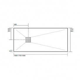 Душевой поддон мраморный Kerasan H2.5 170х70 см кремовый матовый 703765